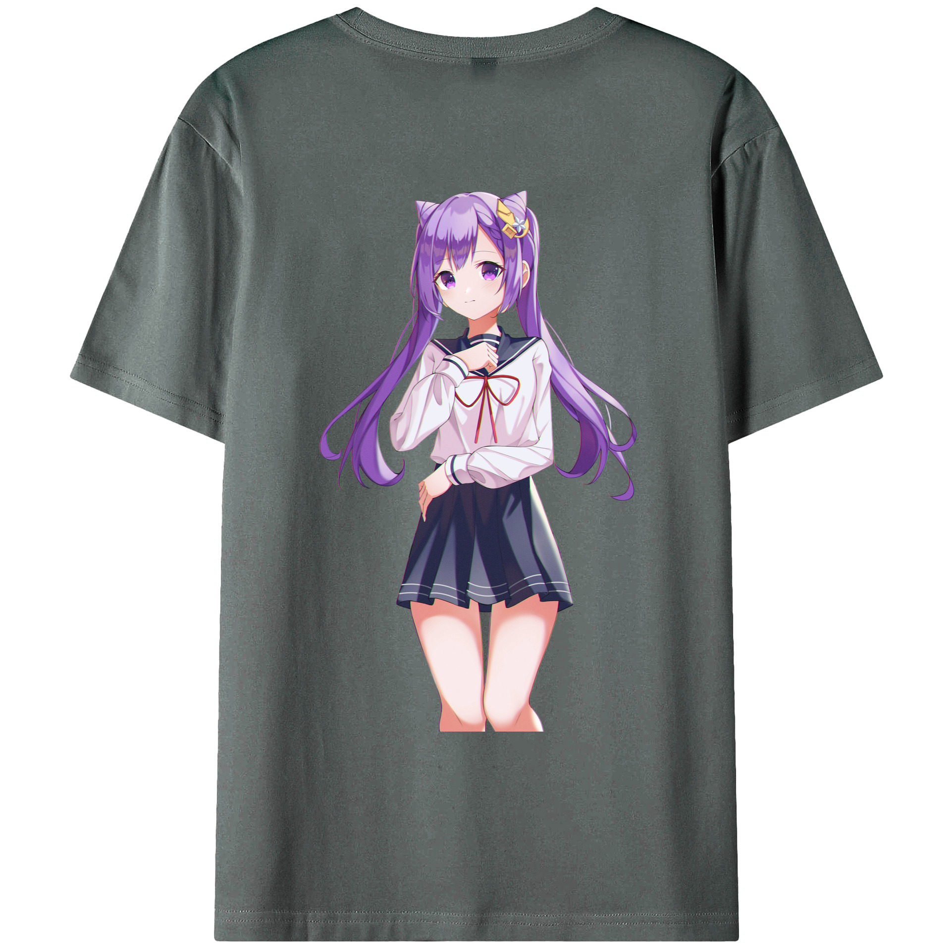 げんし神 刻晴 こくせい genshin Kokusei 綿100％ メンズ半袖Tシャツ（バックプリント） 通気性